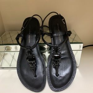🦋Antonio melani black jeweled sandals